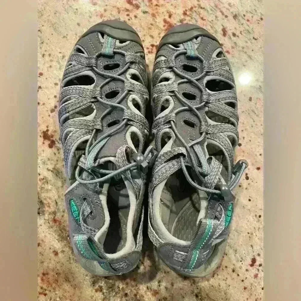 Keen Whisper Waterproof Sandals Shoes Womens Size 8.5 Gray Outdoor Sport Trail - Picture 8 of 14